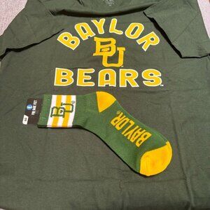 Men's T Shirt Line Up Team Color Baylor Bears XL NWOT & Large Socks